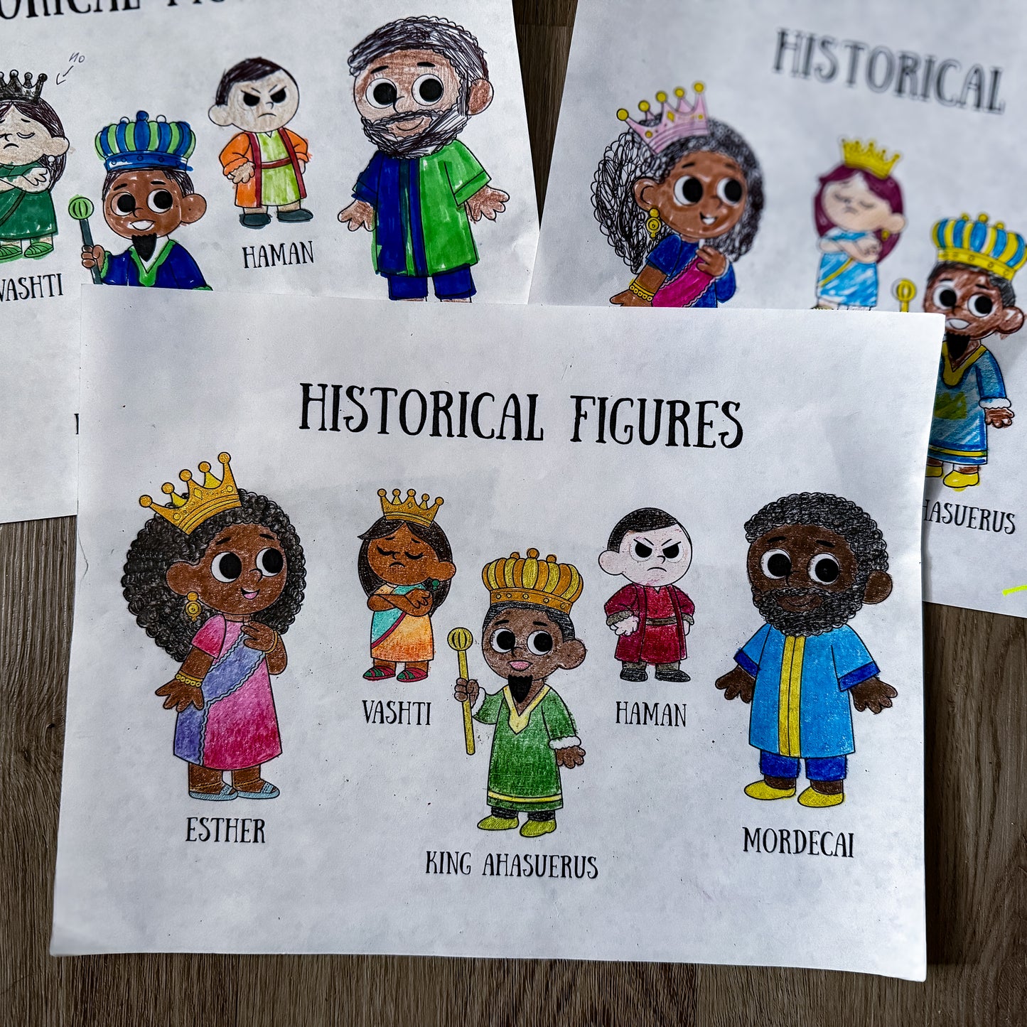 Feast of Purim Historical Figures Coloring Page